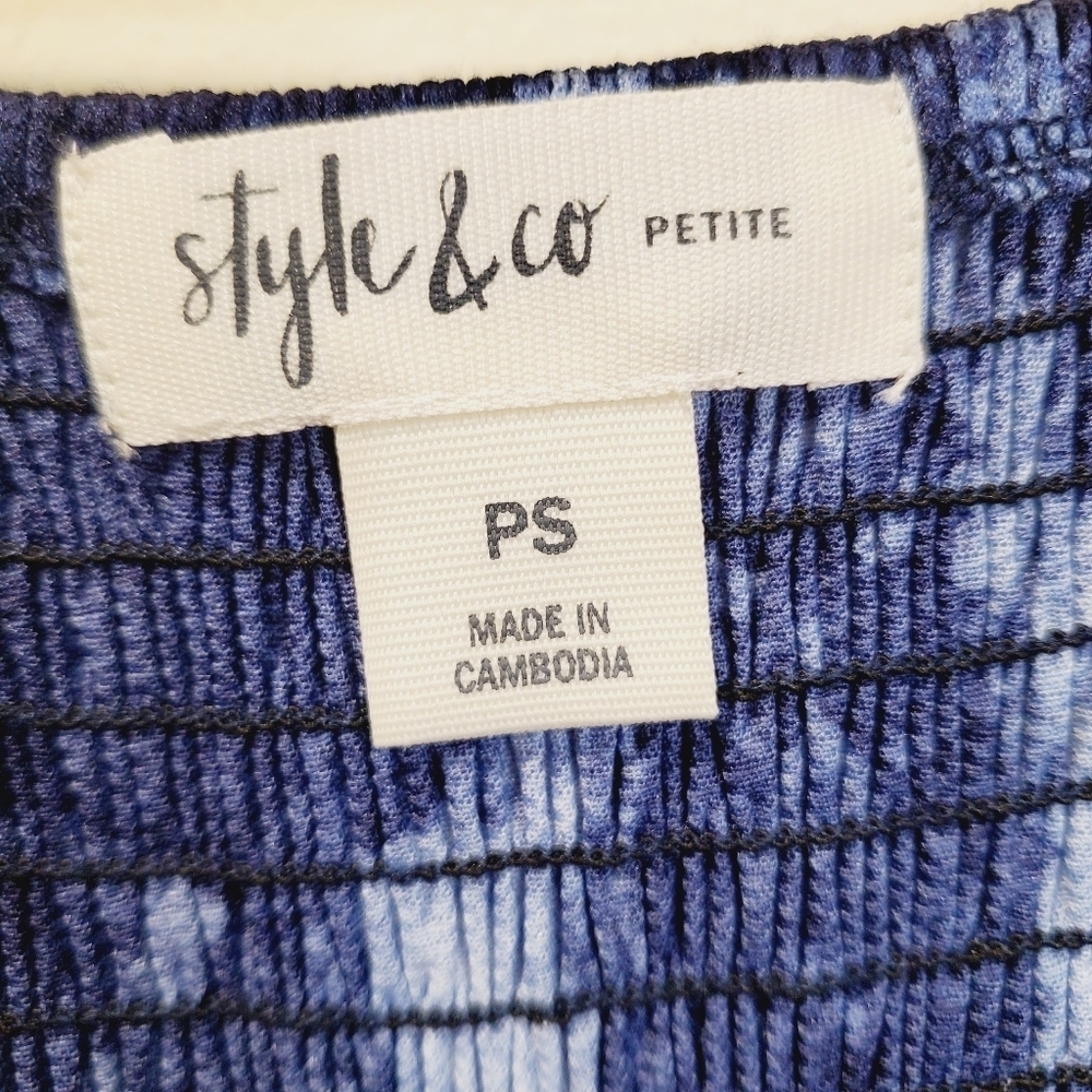 Style and Co. Asymmetric Nylon  V Neck dress Size PS - Picture 3 of 14